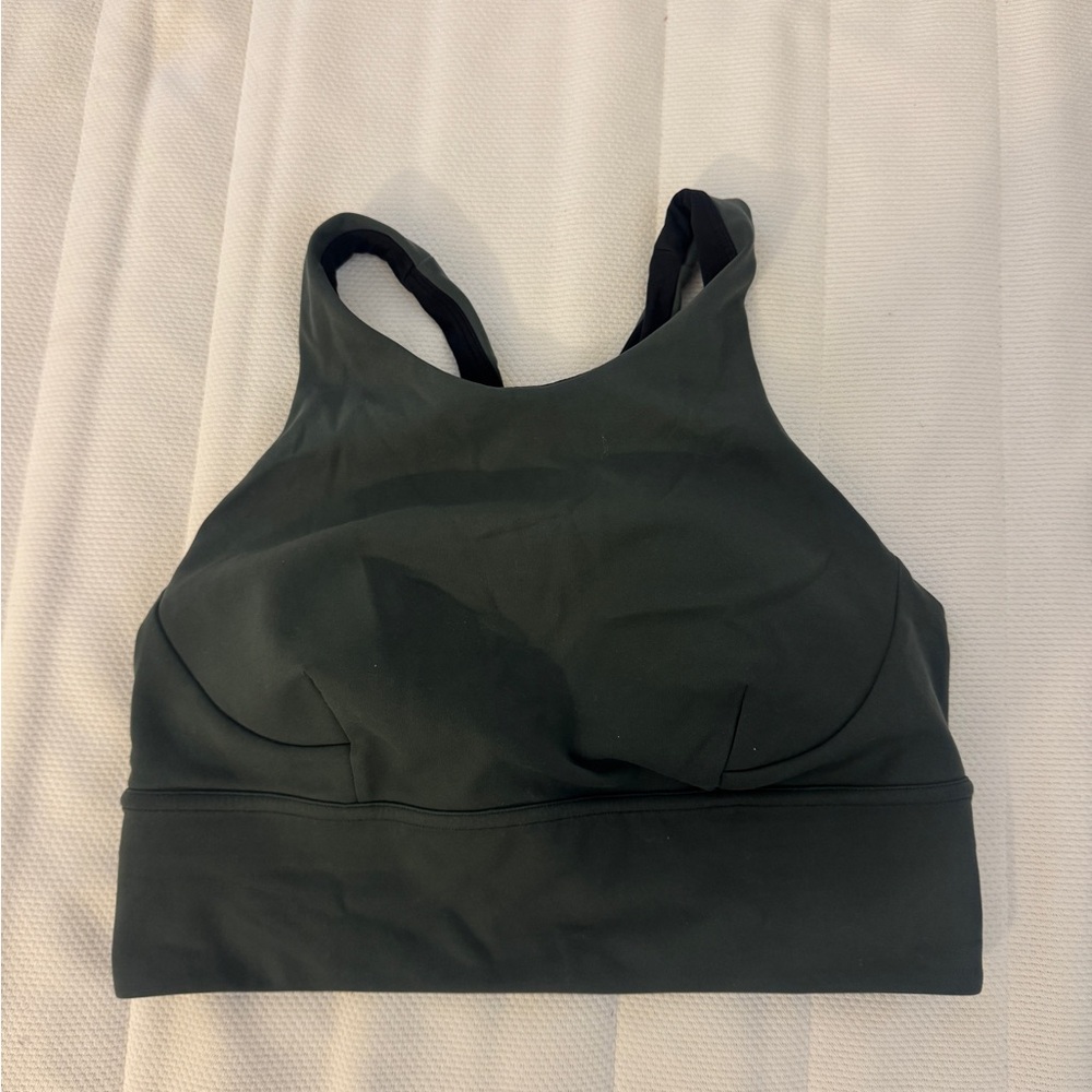 Lululemon Wunder Train Longline BraWomen's Dark Green Sports Bra